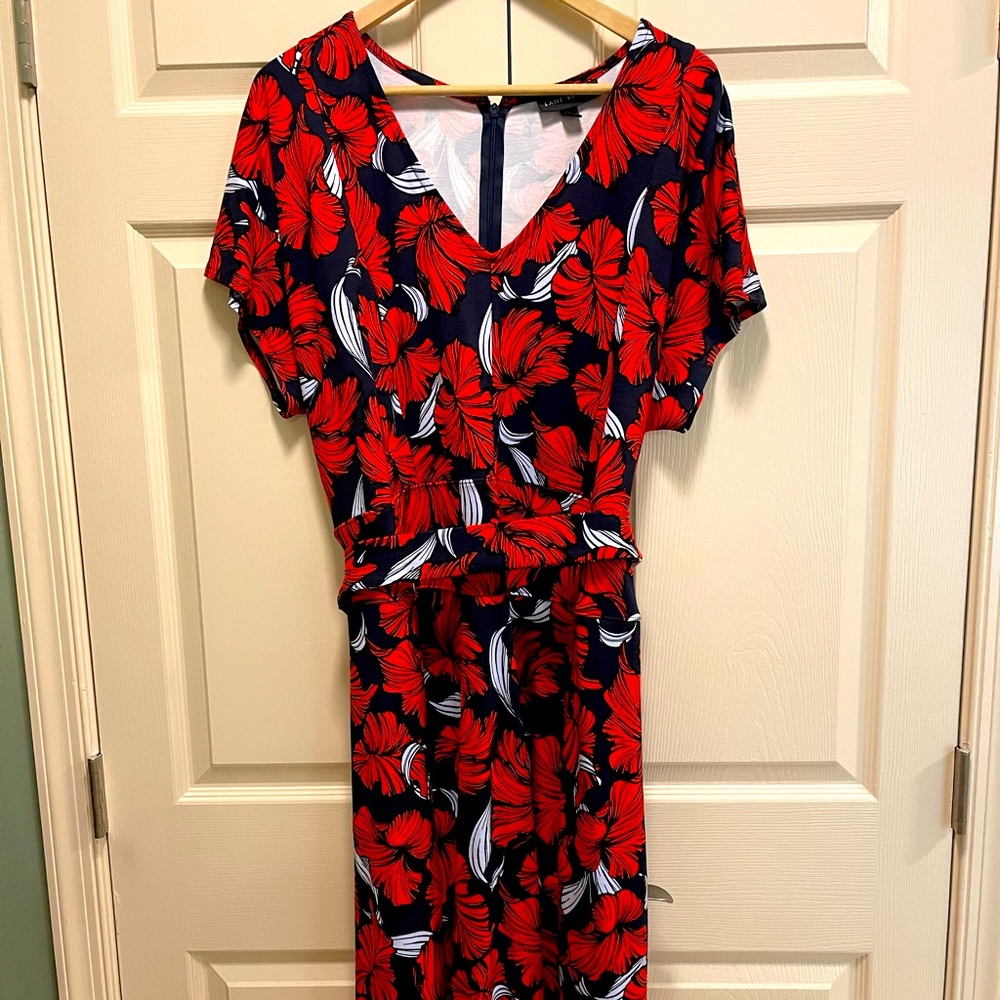 Lane Bryant Floral/Island Print Dress with flattering waist line, only worn once